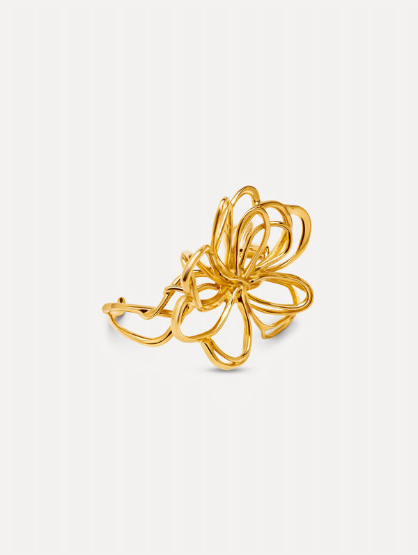 oscar de la renta Threaded Flower Bracelet Cuff