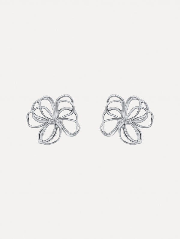 oscar de la renta Threaded Flower Earrings