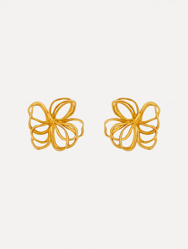 oscar de la renta Threaded Flower Earrings