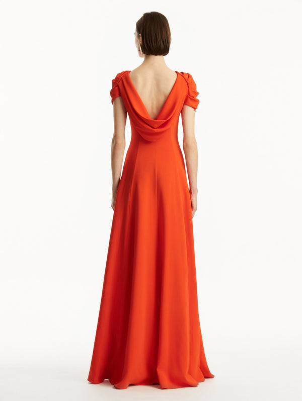 Oscar De La Renta Twist-Detailed Cady Gown