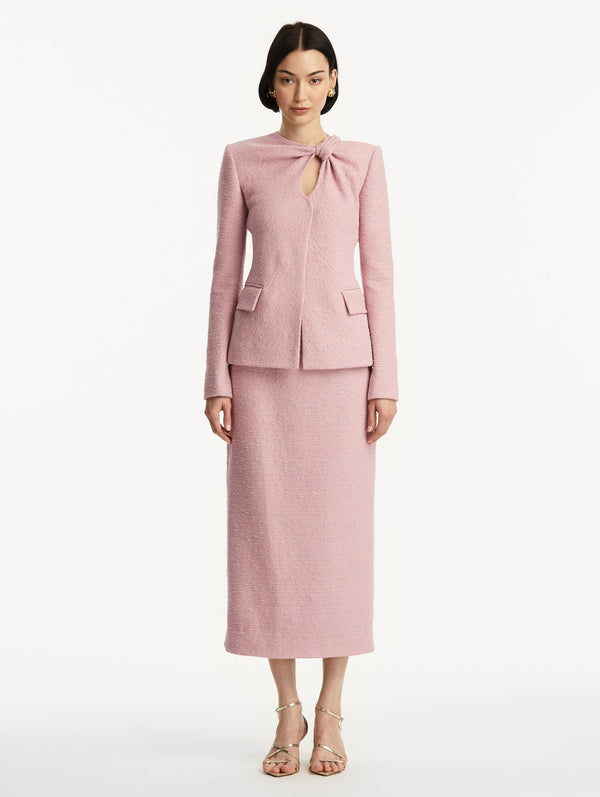 Oscar De La Renta Twist-Detailed Tweed Jacket