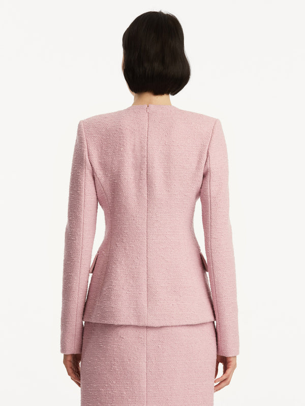 Oscar De La Renta Twist-Detailed Tweed Jacket