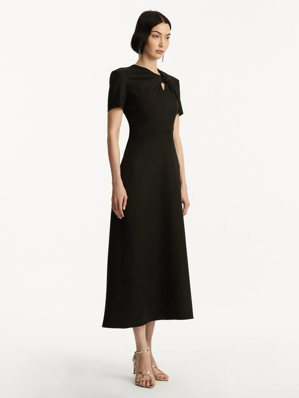 Oscar De La Renta Twist-Detailed Wool Dress