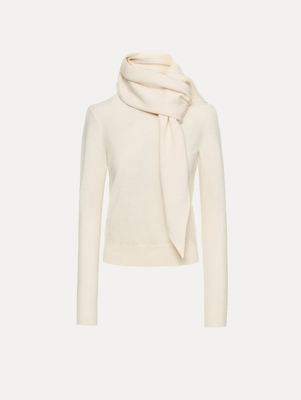 oscar de la renta Virgin Wool Pullover with Scarf