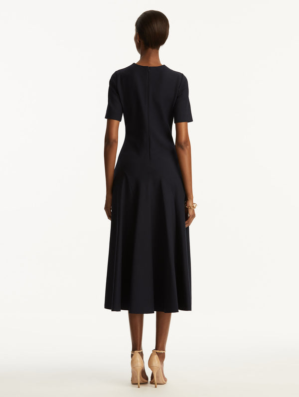 Oscar De La Renta Wave Detail Midi Dress