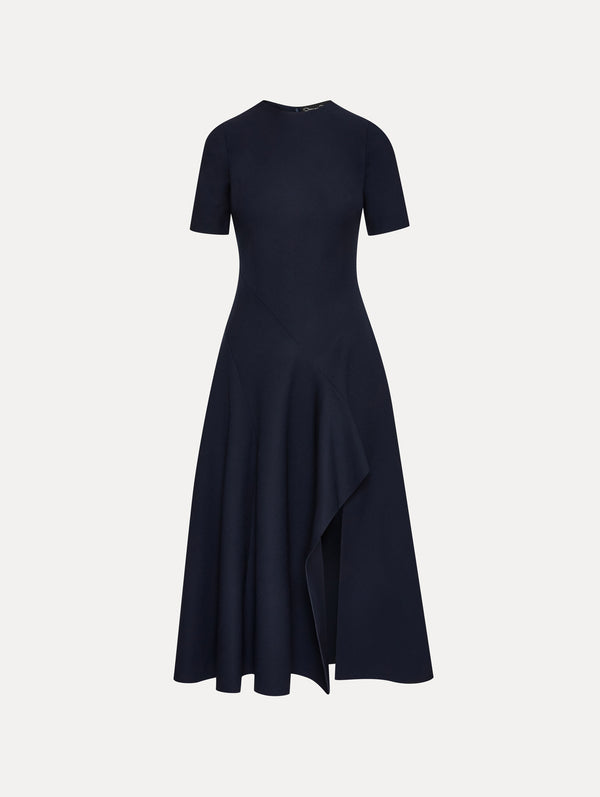 oscar de la renta Wave Detail Midi Dress