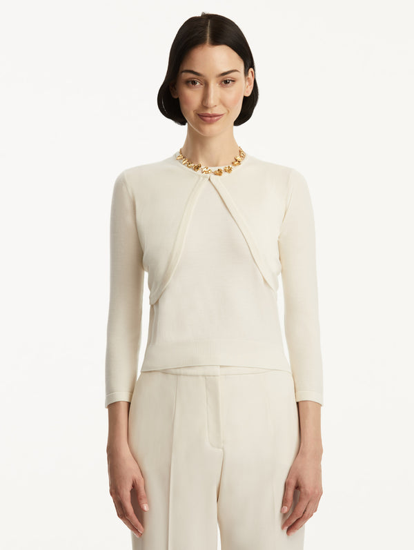 Oscar De La Renta Wool-Blend Bolero