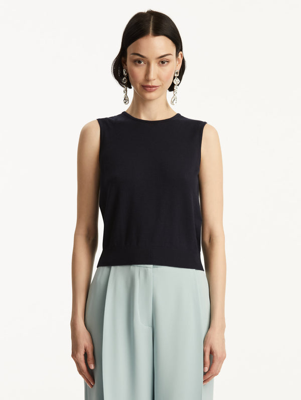 Oscar De La Renta Wool-Blend Tank