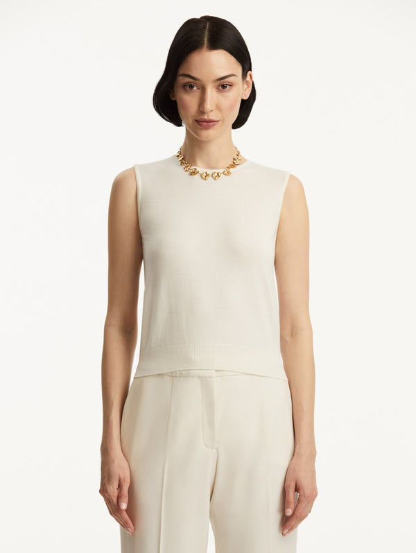 Oscar De La Renta Wool-Blend Tank