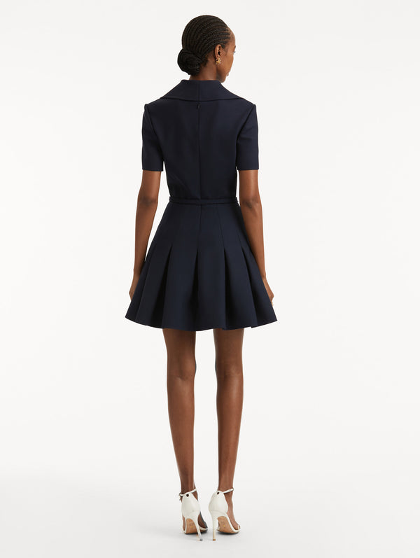 Oscar De La Renta Zipper Collar Mini Dress