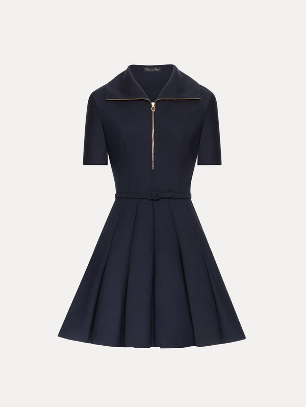 oscar de la renta Zipper Collar Mini Dress