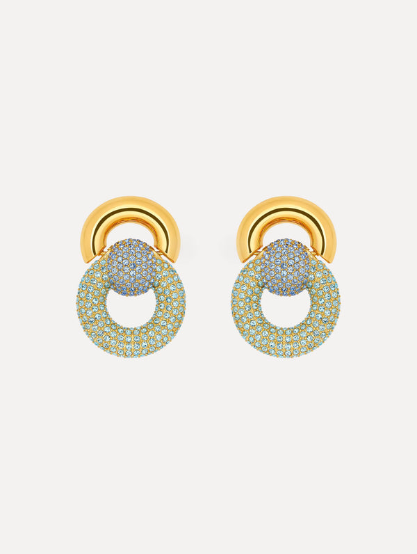 oscar de la renta Pavé Sphere Drop Clip-On Earrings