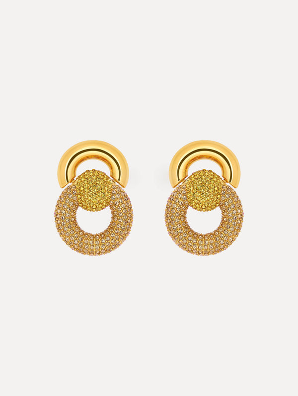 oscar de la renta Pavé Sphere Drop Clip-On Earrings