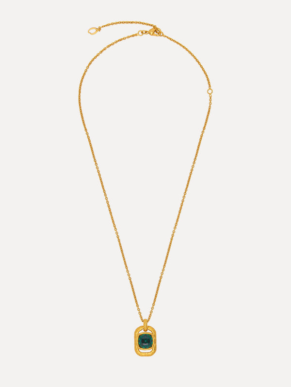 oscar de la renta Rectangle Crystal Pendant Necklace