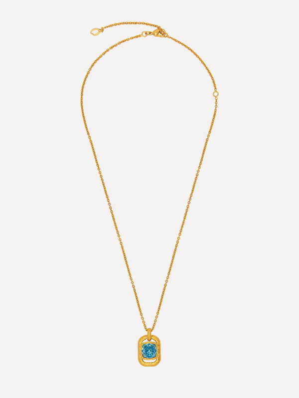 oscar de la renta Rectangle Crystal Pendant Necklace