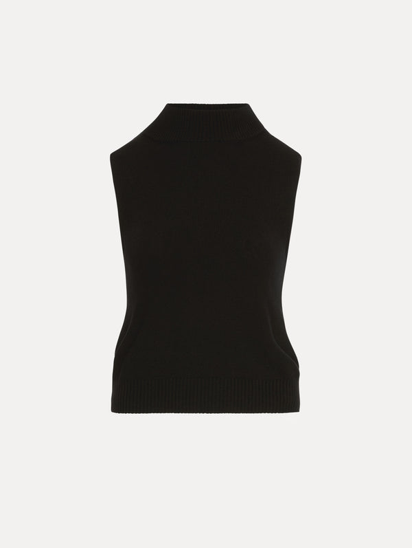 oscar de la renta Sleeveless Mock Neck Ribbed Pullover