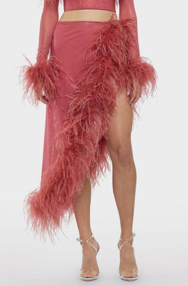 Oséree Lame Plumage Pareo Skirt