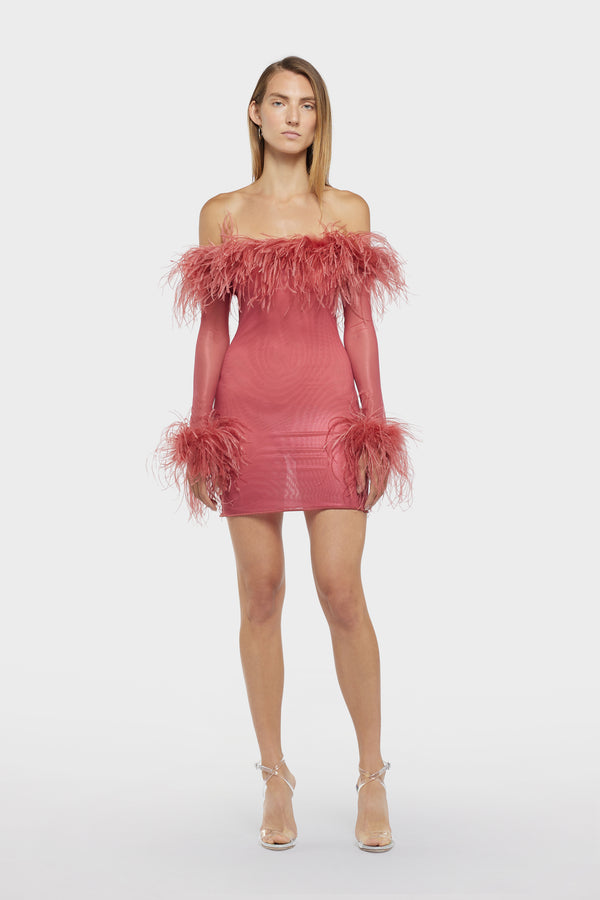 Oséree Lame Plumage Short Dress