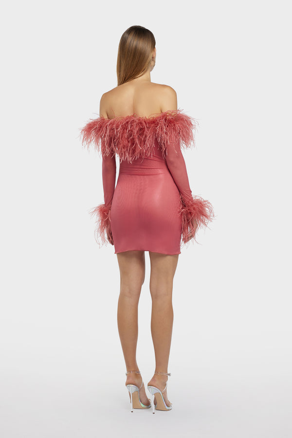 Oséree Lame Plumage Short Dress