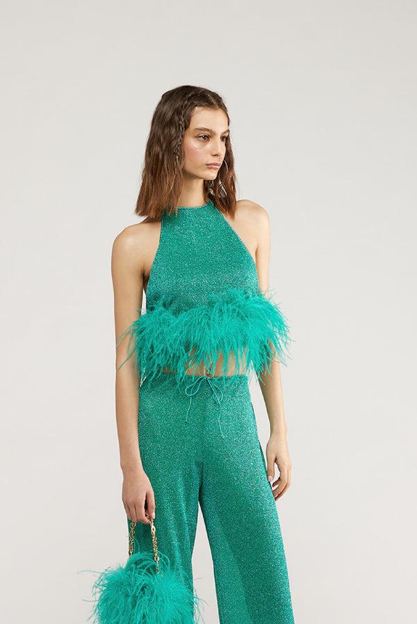 Oséree Lumière Plumage Necklace Top