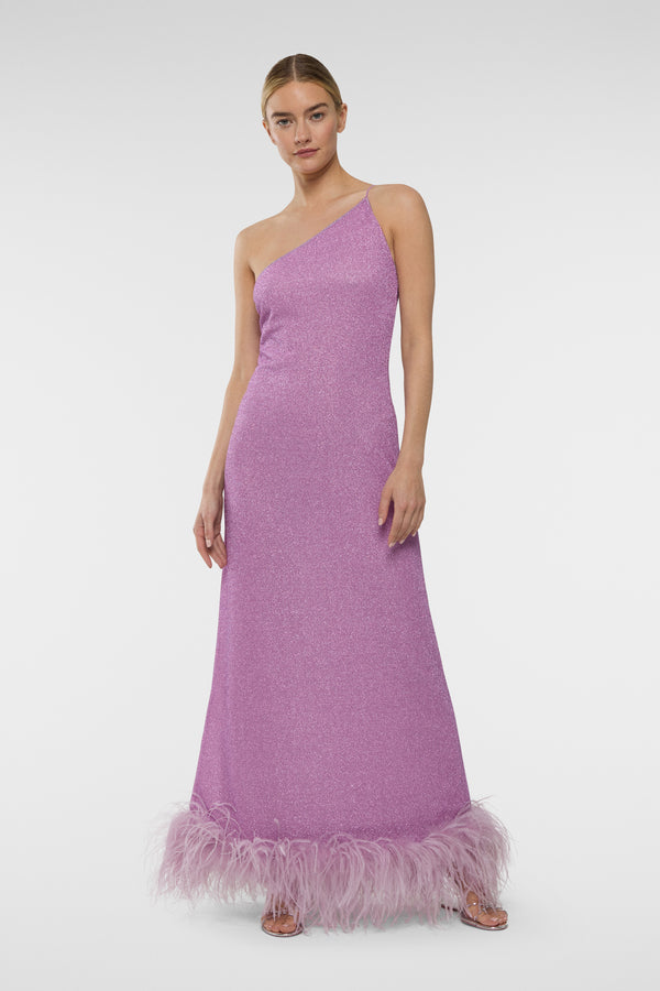 Oséree Lumière Plumage One Shoulder Dress