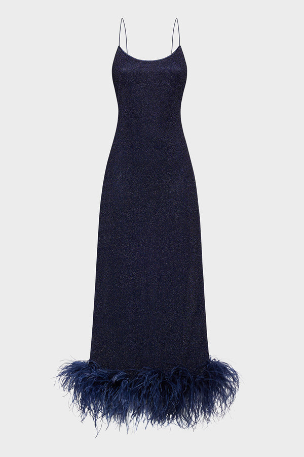 Oséree Lumière Plumage Slip Dress