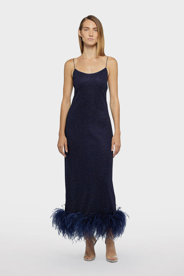 Oséree Lumière Plumage Slip Dress