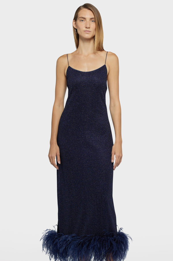 Oséree Lumière Plumage Slip Dress