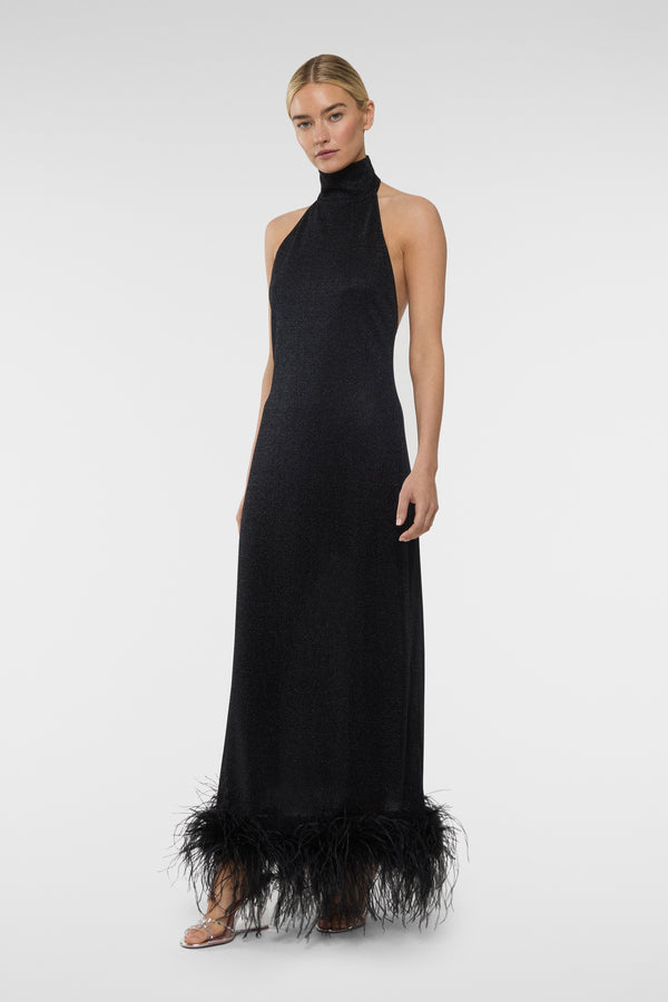 Oséree Lumière Plumage Turtleneck Dress