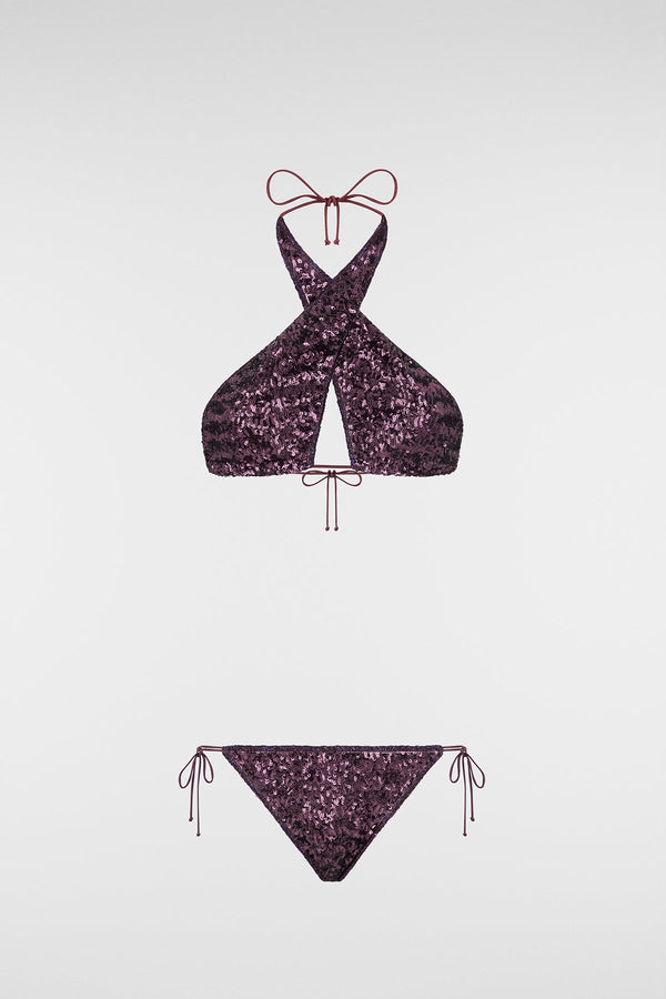 Oséree Paillettes Crossed Bikini