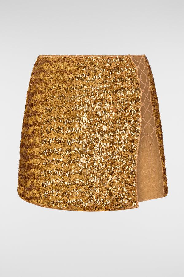 oséree Paillettes Lacè Mini Skirt