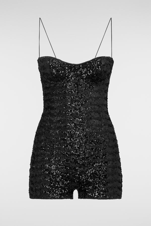 oséree Paillettes Mini Jumpsuit