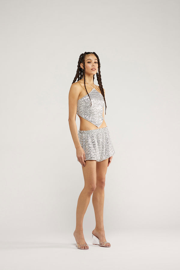 oséree Paillettes Necklace Top