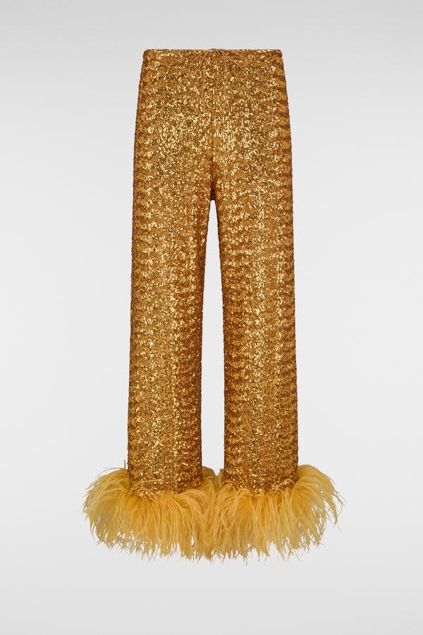 oséree Paillettes Plumage Pants