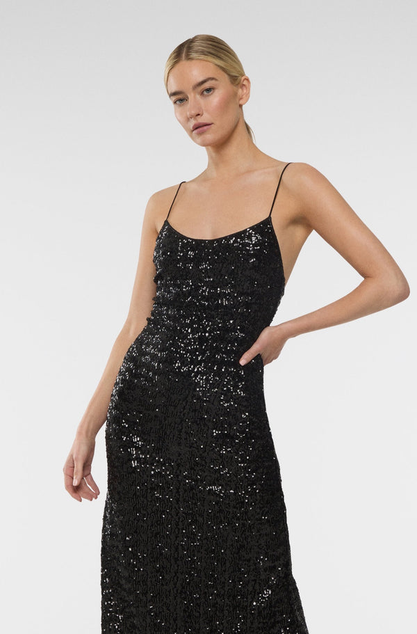 Oséree Paillettes Plumage Slip Dress
