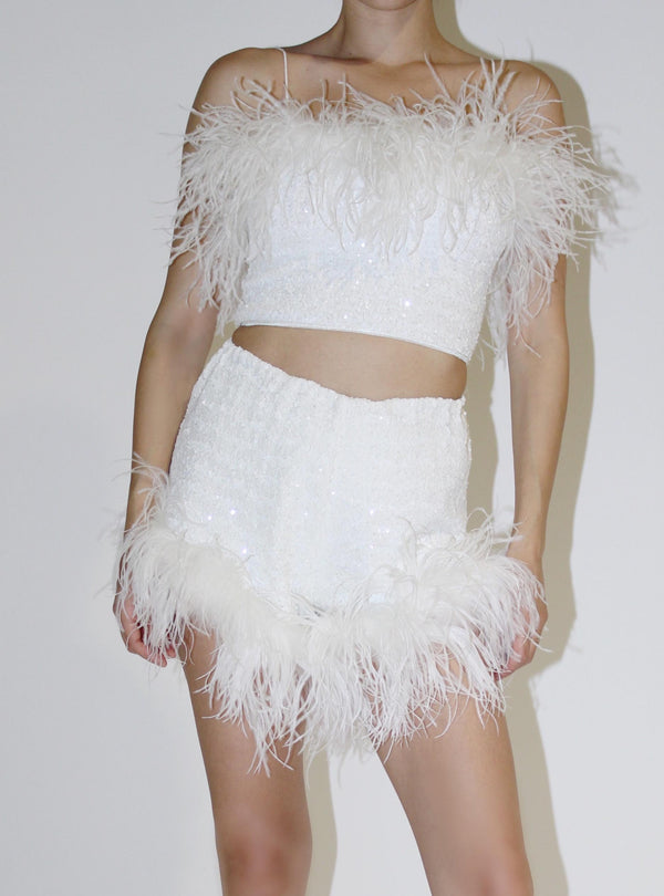 Oséree Paillettes Plumage Top