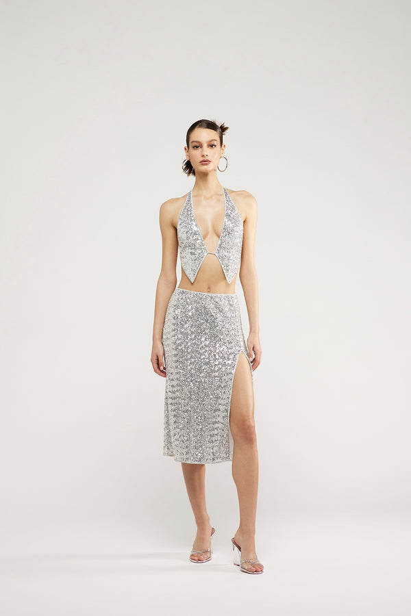Oséree Paillettes Tube Skirt