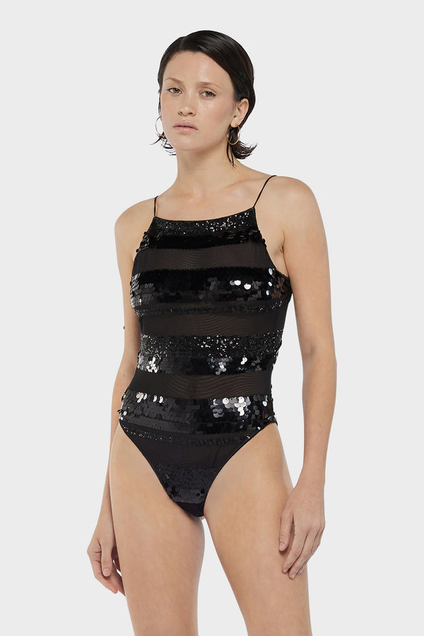 Oséree Sequins Stripe Maillot