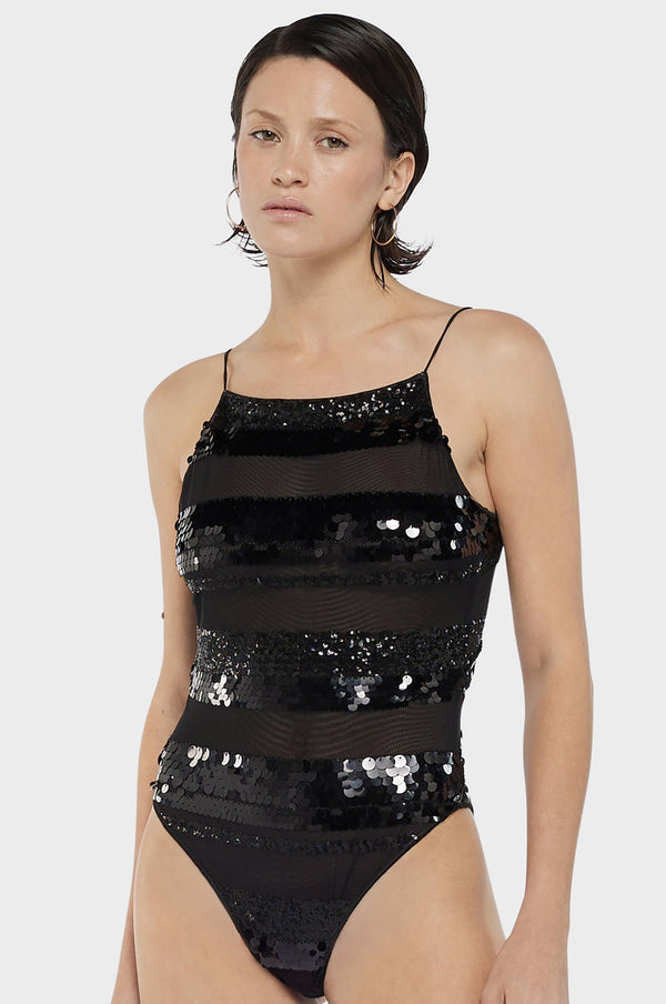 Oséree Sequins Stripe Maillot