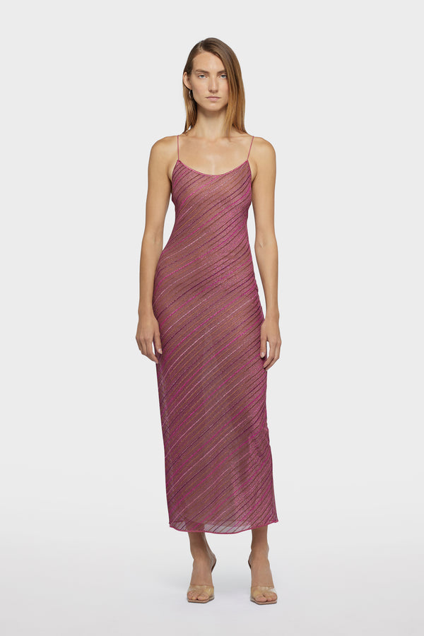 Oséree Shiny Stripes Long Dress