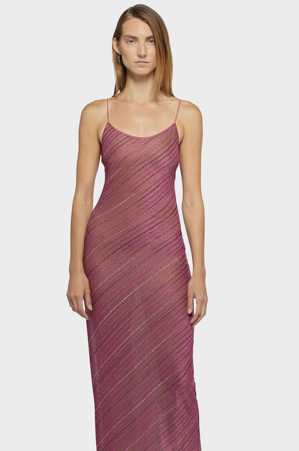 Oséree Shiny Stripes Long Dress