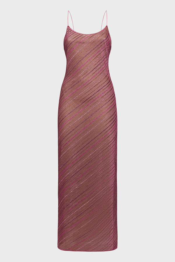oséree Shiny Stripes Long Dress