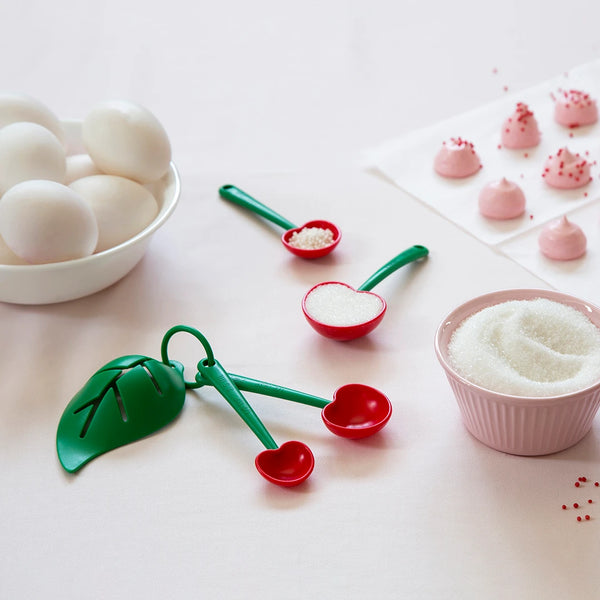 Ototo Mon Cherry Measuring Spoons And Egg Separator