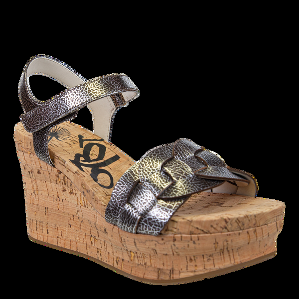 otbt CHARLESTON in SILVER Wedge Sandals