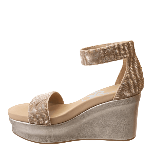 Otbt STATUS In ROSE GOLD Wedge Sandals