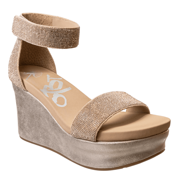 otbt STATUS in ROSE GOLD Wedge Sandals