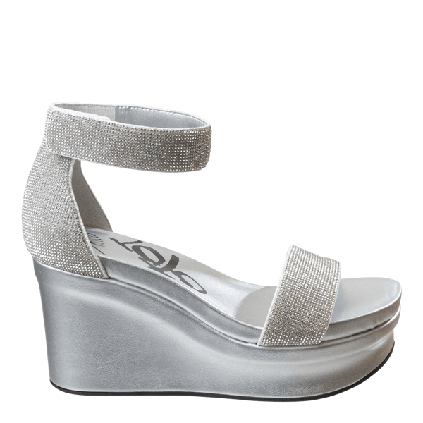 Otbt STATUS In SILVER Wedge Sandals