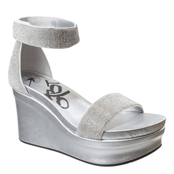 otbt STATUS in SILVER Wedge Sandals