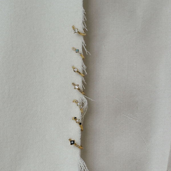 Otiumberg Black Onyx And White Diamond Huggies 9kt Solid Gold