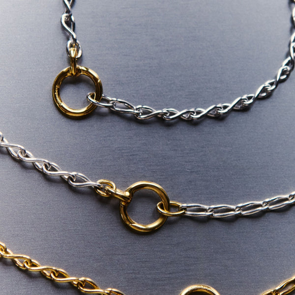 Otiumberg Eternal Link Up Necklace & Bracelet Set Mixed Metals